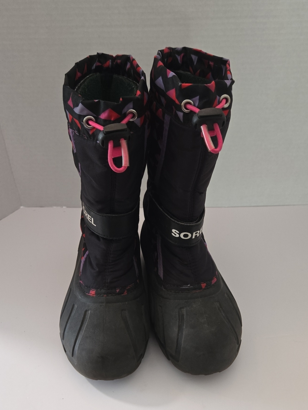 Sorel Girl's Black Boots with Pink and Purple Accents